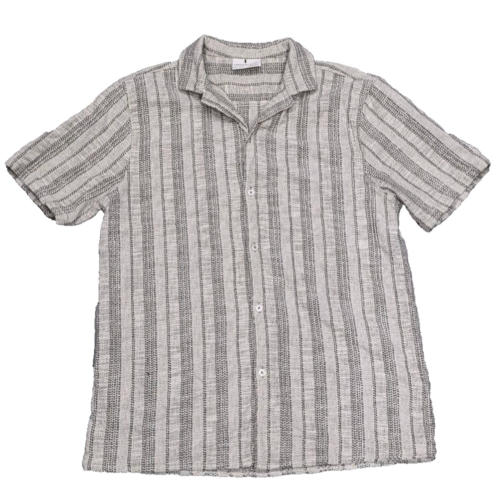 Larsson & CO Premium Men’s Textured Stripe Short Sleeve Shirt XL Gray A004240